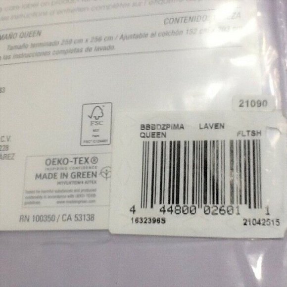 new LAVENDER Wamsutta Dream Zone 725 TC 100% Cotton Oversized QUEEN Flat Sheet - Picture 4 of 5
